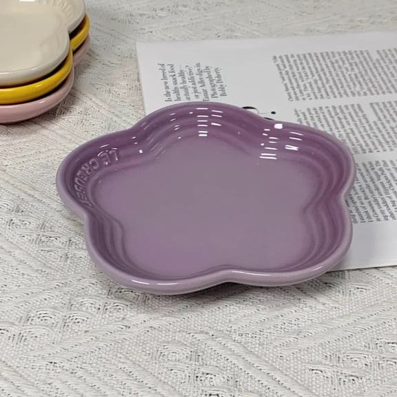 CHUNTIAN Plum Blossom Small Plate 14cm Sauce Plates French Cool Color Cake Dish Gradual Spit Bone Dishs Tableware Ceramic Dessert