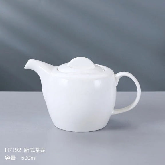CHUNTIAN Pure White Shaped Ceramic Kettle Porcelain Coffee Pot Hotel Bar Decoration Teapot Restaurant Table Setting Household Drinkware