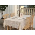 thumbnail image 1 of CHUNTIAN Rectangular Hollow Out Tablecloth Beige Rural Retro Crochet Dining Table Cover Lace Square Tea Table Cloth Soft Table Flag, 1 of 6