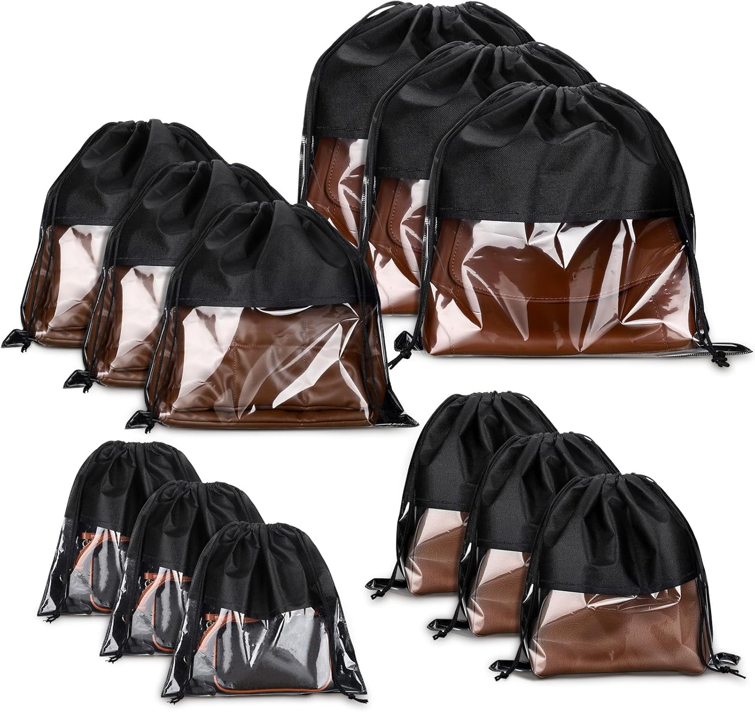 CHUNTIAN Shappy 12 Pcs Dustproof Drawstring Bags Purse Dust Storage ...