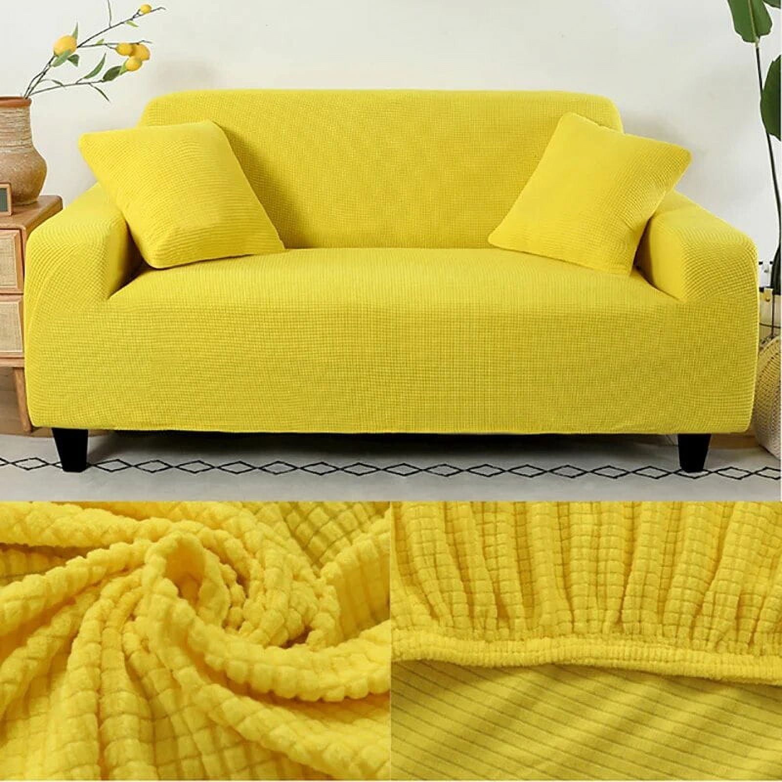CHUNTIAN Sofa Cover for Living Room Thick Elastic Polar Fleece Cover for Sofa Couch Armchair 1/2/3/4 Seat L Shaped Corner Sofa Cover
