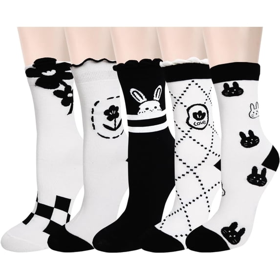 CHUNTIAN Sox Womens Funny Crew Socks Girls Cute Patterned Dress Socks Cotton Funky High Ankle Socks Athletic Mid-calf Socks