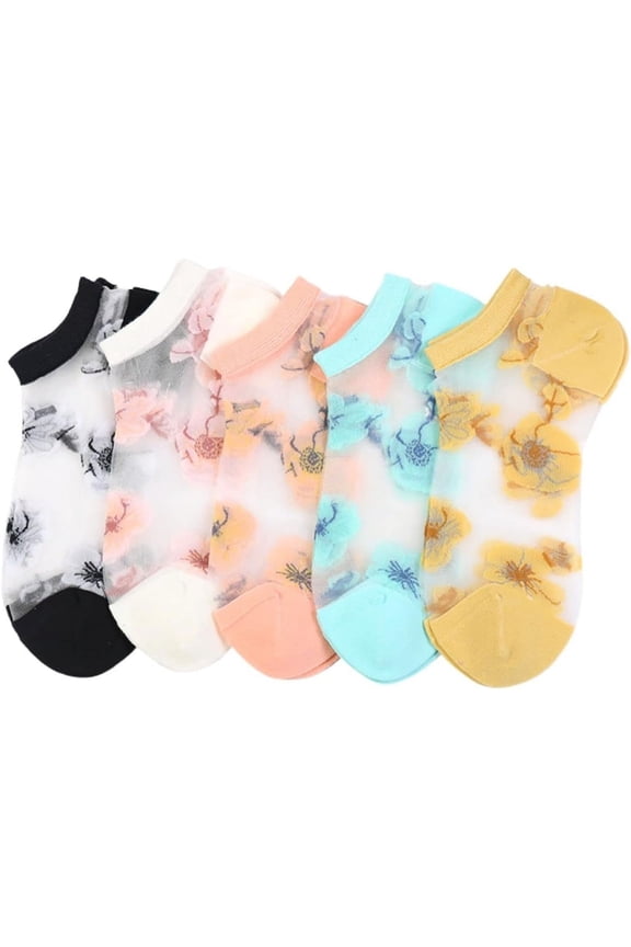 PTSPLLMY Sox Womens Girls Sheer Lace Ankle Socks UltraThin Transparent Mesh Low Cut Socks Nylon Fishnet Short No Show Liner