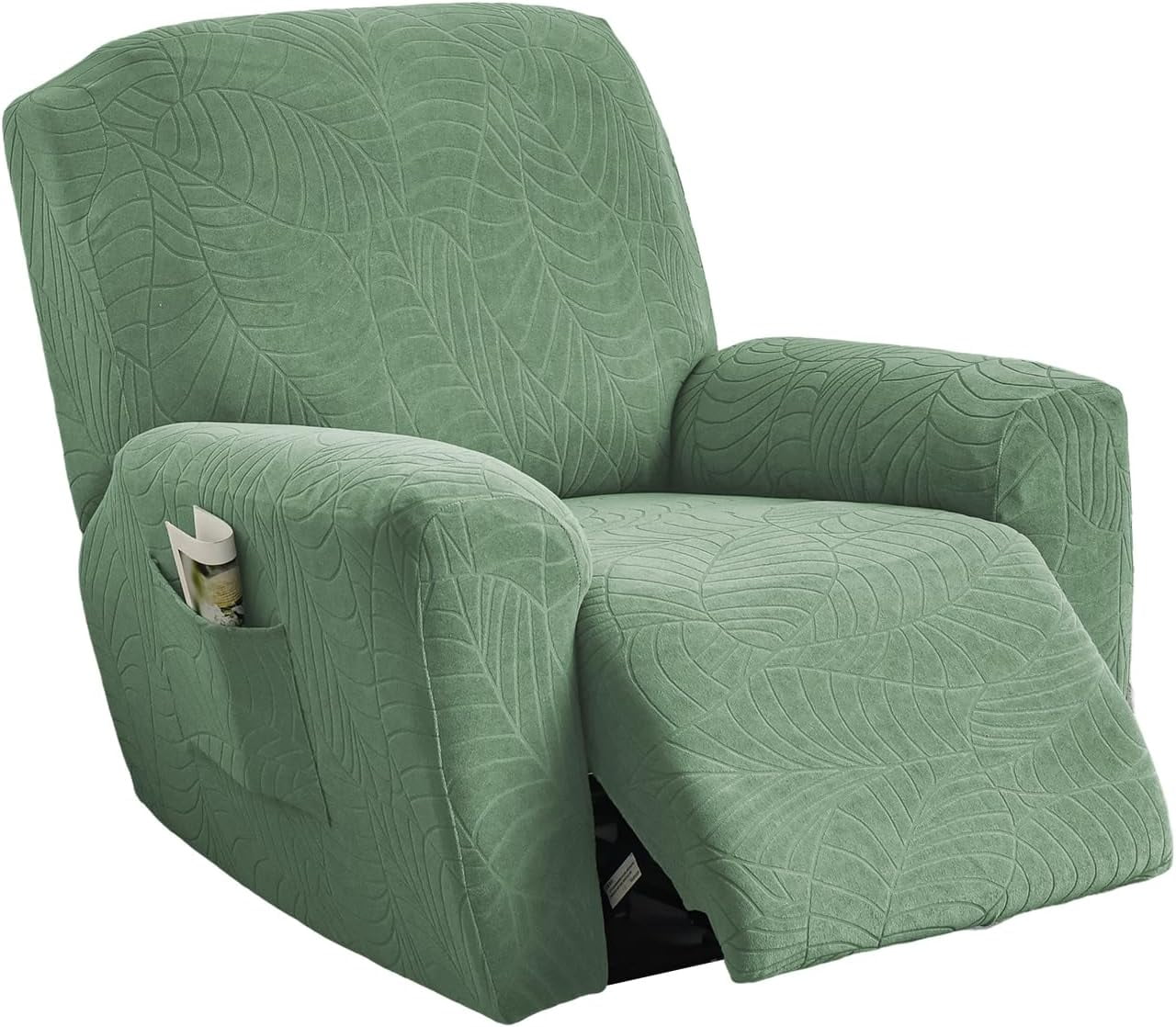 CHUNTIAN Stretch Recliner Slipcovers Printed Sofa Cover 4-Piece Fallon Collection Slipcover Lazy Boy Chair Covers Furniture Protector Recliner Chair Cover with Storage Pocket for Living Room, A2
