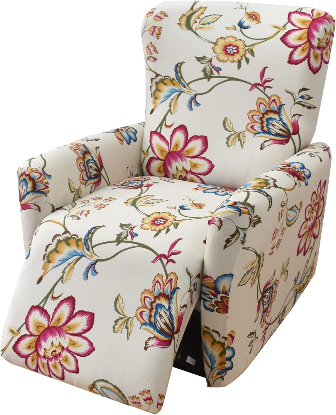 CHUNTIAN Stretch Recliner Slipcovers Printed Sofa Cover 4-Piece Fallon Collection Slipcover Lazy Boy Chair Covers Furniture Protector Recliner Chair Cover with Storage Pocket for Living Room, A2