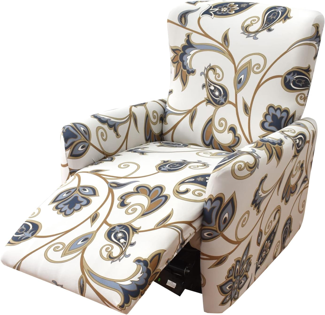 CHUNTIAN Stretch Recliner Slipcovers Printed Sofa Cover 4-Piece Fallon Collection Slipcover Lazy Boy Chair Covers Furniture Protector Recliner Chair Cover with Storage Pocket for Living Room, A2