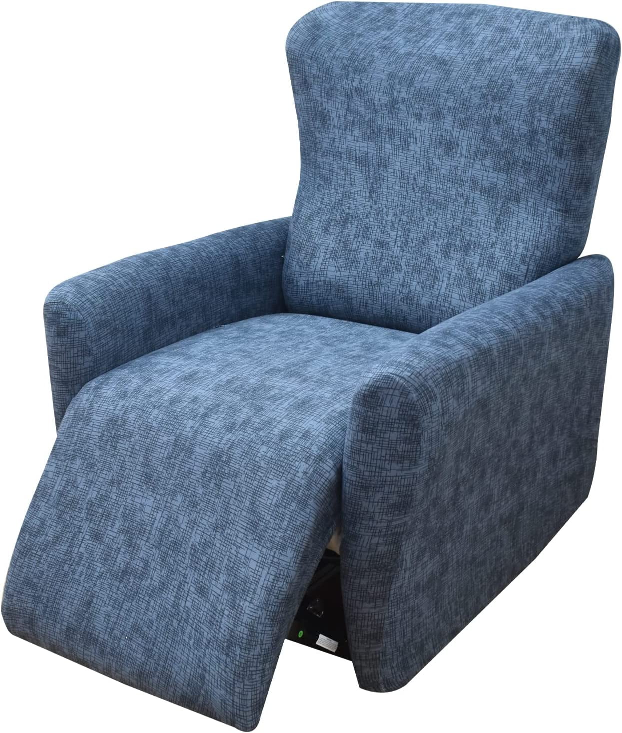 CHUNTIAN Stretch Recliner Slipcovers Printed Sofa Cover 4-Piece Fallon Collection Slipcover Lazy Boy Chair Covers Furniture Protector Recliner Chair Cover with Storage Pocket for Living Room, A2