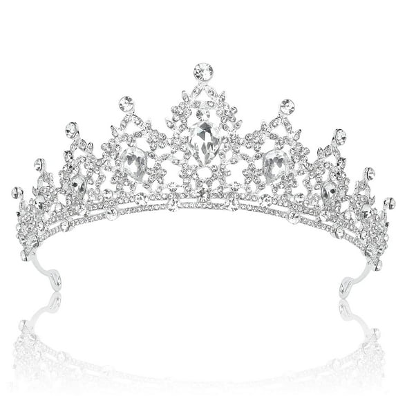 CHUNTIAN Tiaras for Girls AB Silver Crown Crystal Princess Crown Headband Birthday Queen Rhinestone Shiny Tiara for Women Princess Decoration Quinceanera Crown for Wedding Party Prom Halloween
