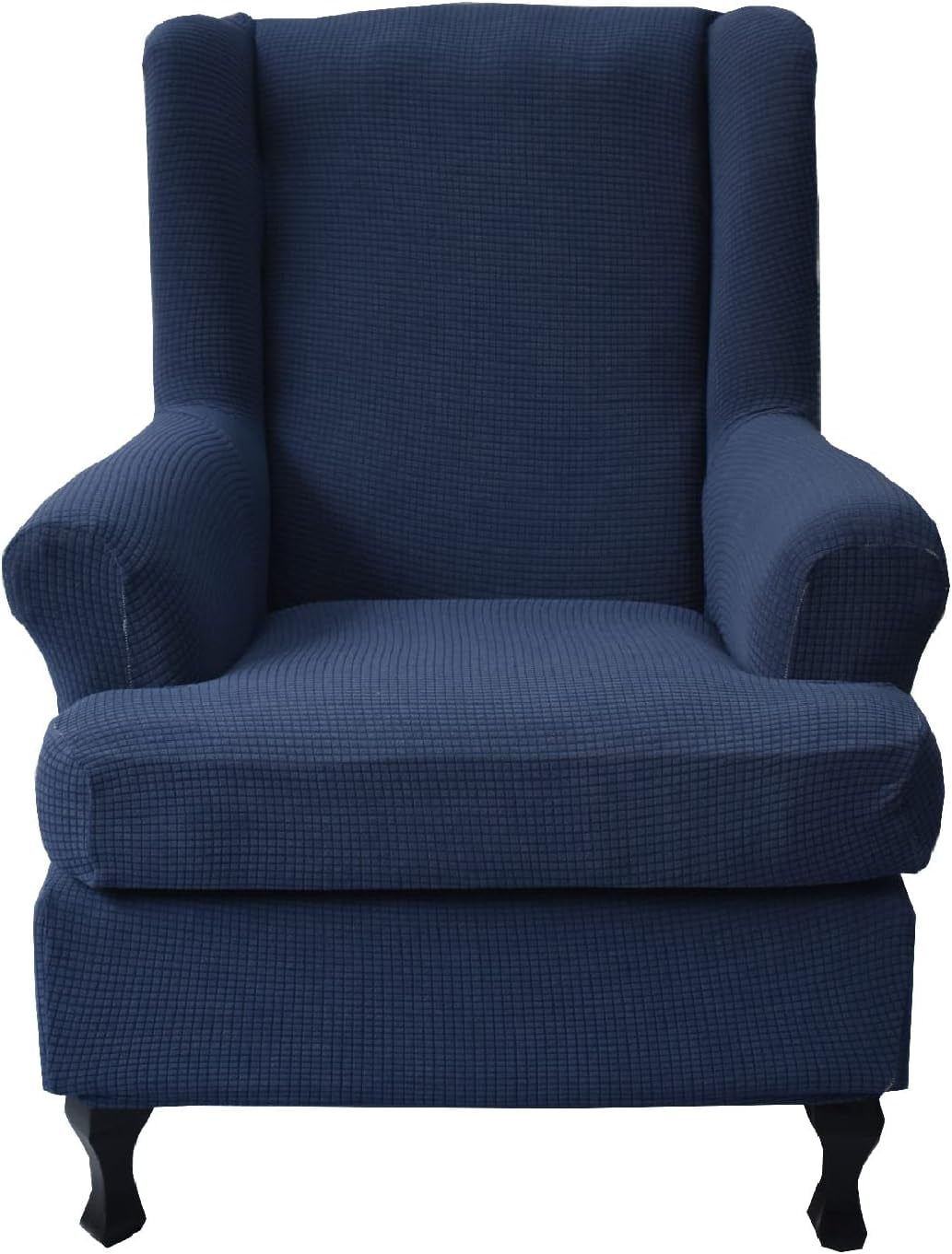 CHUNTIAN Wingback Chair Covers Slipcovers 2 Piece Stretch Wing Chair Covers Spandex Slipcovers Wingback Sofa Covers Armchair Covers Non-Slip Furniture Protector for Living Room Wingback Chairs, A13