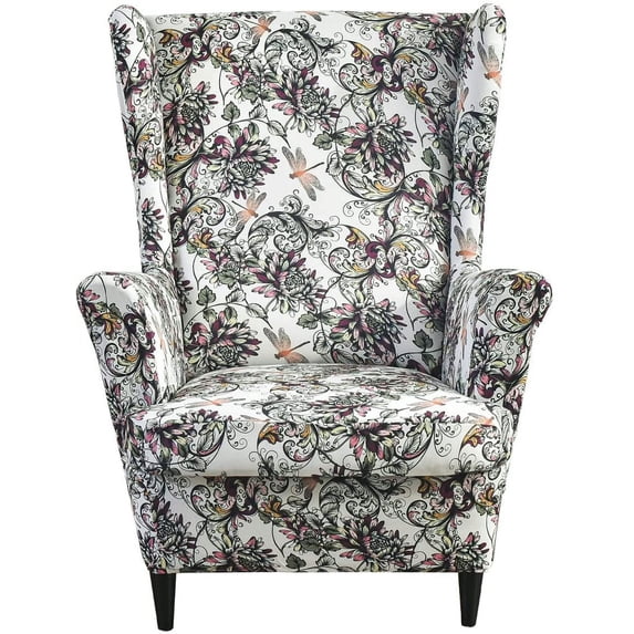 PTSPLLMY Wingback Chair Covers Slipcovers 2 Piece Stretch Wing Chair Covers Spandex Slipcovers Wingback Sofa Covers Armchair Covers Non-Slip Furniture Protector for Living Room Wingback Chairs, A13