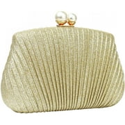 CHUNTIAN Women Clutch Evening Bags Purses and Handbags Classic Silver Clutch Shoulder Bag with Shoulder Chain