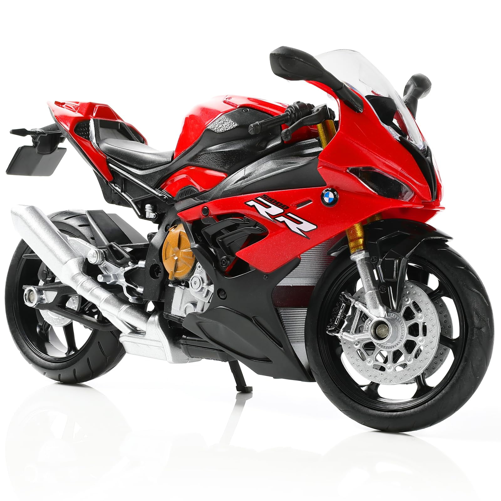 CHUNYAN 1:12 Motorcycle Model Toy for BMW S1000RR Metal Die-cast with Plastic Motorcycle Model No Assembly Required Mini Finished Moto Gift for Adult(White)