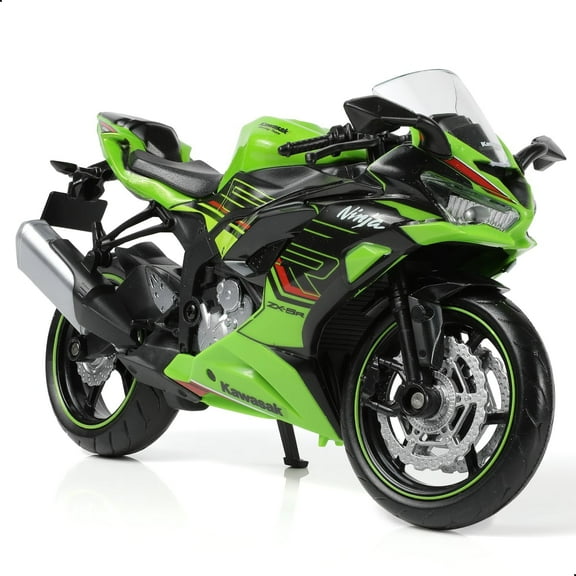 CHUNYAN 1:12 Motorcycle Model Toy for Kawasaki Ninja ZX-6R Metal Die-cast with Plastic Motorcycle Model No Assembly Required Mini Finished Moto Gift for Adult(Green)