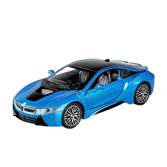 CHUNYAN 1:32 Scale BMW I8 Alloy Sports Model Miniature Car Toy Diecast Metal 4 Doors Opened Sound Light Vehicles for Child Birthday Gift