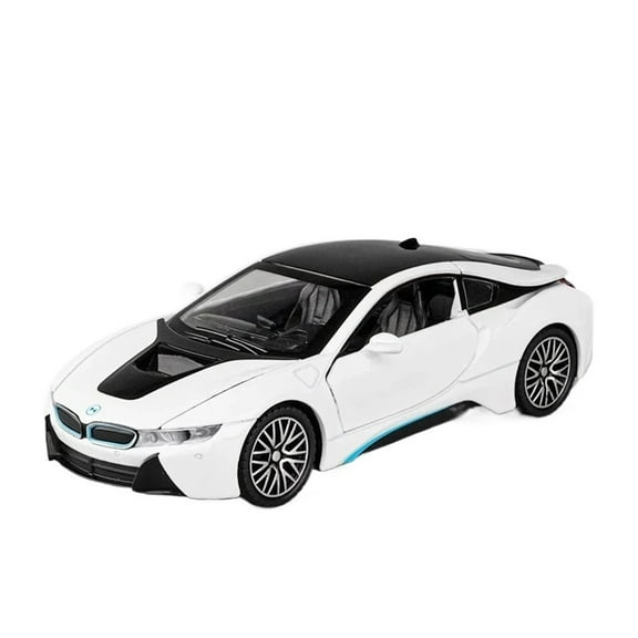 CHUNYAN 1:32 Scale BMW I8 Alloy Sports Model Miniature Car Toy Diecast Metal 4 Doors Opened Sound Light Vehicles for Child Birthday Gift
