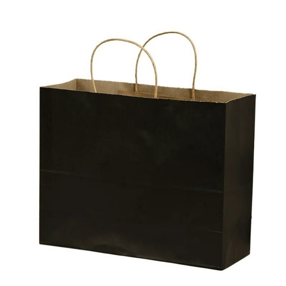 CHUNYAN 10PCS Large Kraft Paper Bags with Handles Bulk Recycled Paper Gift Bags Shopping Bags for Grocery Party Wedding 32x11x25cm