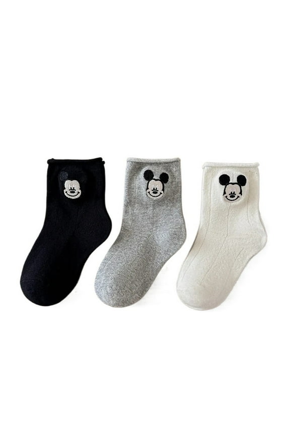 3 Pairs Cute Embroidery mickey Baby Socks Spring Autumn Soft Cotton Kids Socks For Boys Girls Casual Sports Sock