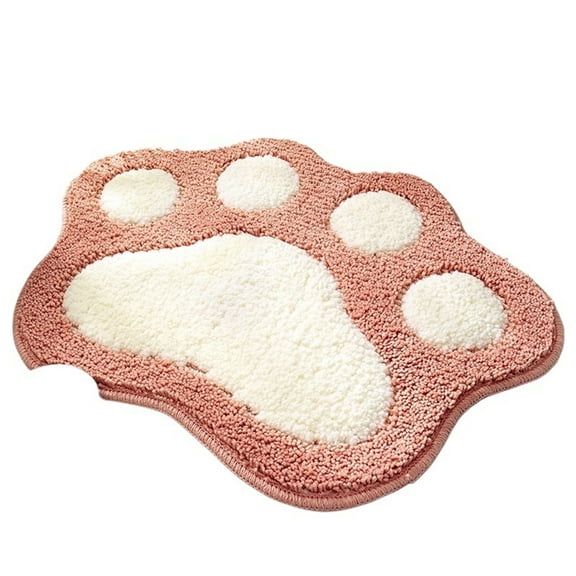 CHUNYAN Cartoon Foot Shape Bath Mat Bathroom Door Absorbent Foot Mat Anti-slip Microfiber Bathroom Rug Machine Washable Bath Carpet