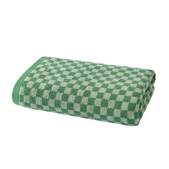 CHUNYAN Checkerboard plaid adult men and women universal large-size bath towel 70*140cm pure cotton bath towel