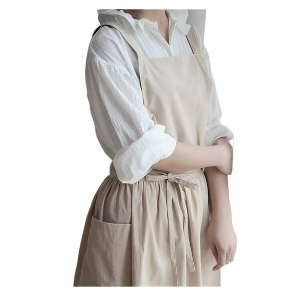 CHUNYAN Fashion waterproof cotton hemp apron, girls florist Painter Art Student School Manicurist Adjustable apron