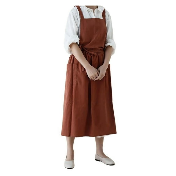 CHUNYAN Fashion waterproof cotton hemp apron, girls florist Painter Art Student School Manicurist Adjustable apron