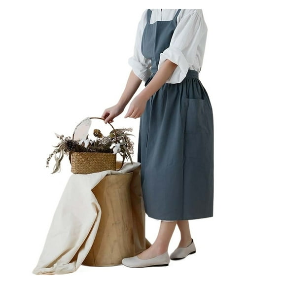 CHUNYAN Fashion waterproof cotton hemp apron, girls florist Painter Art Student School Manicurist Adjustable apron