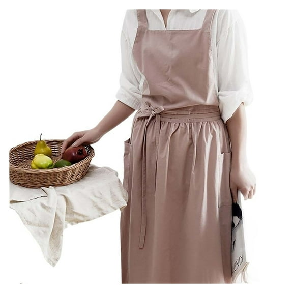 CHUNYAN Fashion waterproof cotton hemp apron, girls florist Painter Art Student School Manicurist Adjustable apron