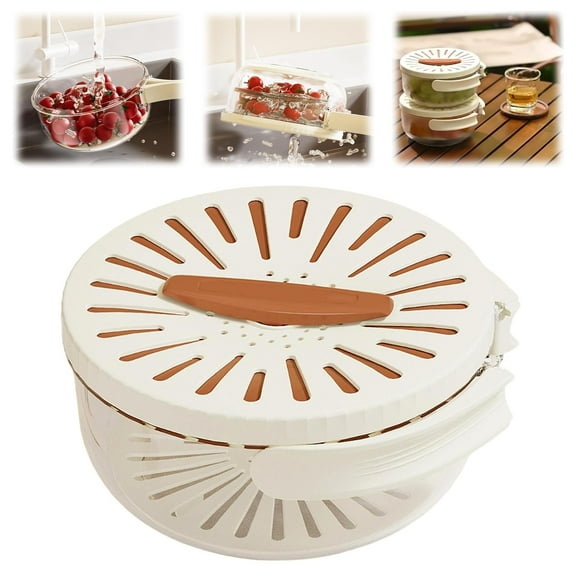 CHUNYAN Fruit drainage basket, multi-function drainage bowl, lid, kitchen drainage basket