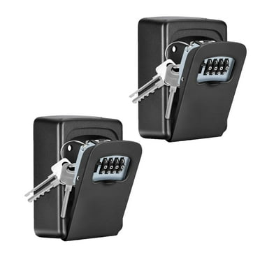 CHUNYAN Key Lock Box Wall Mounted,  4 Digit Combination Lockbox for Outside, House Keys - 5 Keys Capacity, Key Safe Security Storage Lock Box for Indoor, Outdoor, Garage