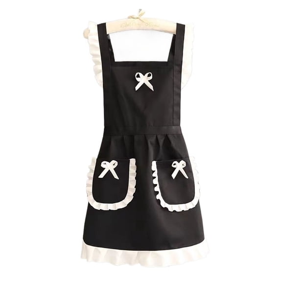 CHUNYAN Korean Version of The Fashion Kitchen Household Apron Nail Tea Store Cooking Waterproof Anti-fouling Printing Waist Princess