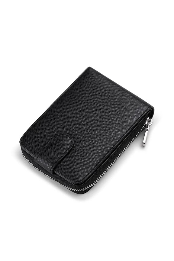 Leather Men Casual ID Credit Card Holder Mini Zipper Hasp Design Small Wallet Vintage