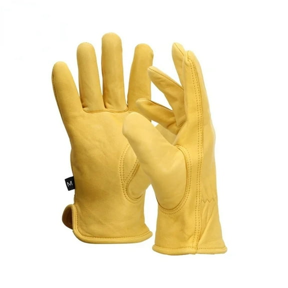 CHUNYAN Leather Work Gloves Sheepskin Driving Gloves Men Motorcycle Gardening Safety Protective Fruit Picking Gloves