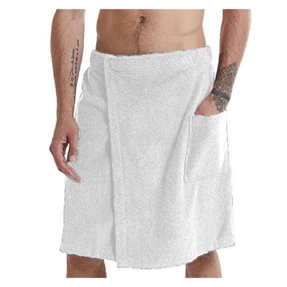 CHUNYAN Men Soft Wearable Bath Towel with Pocket Bathrobes Shower Wrap Sauna Gym Swimming Holiday Spa Bath Beach Towel Toalla De Playa