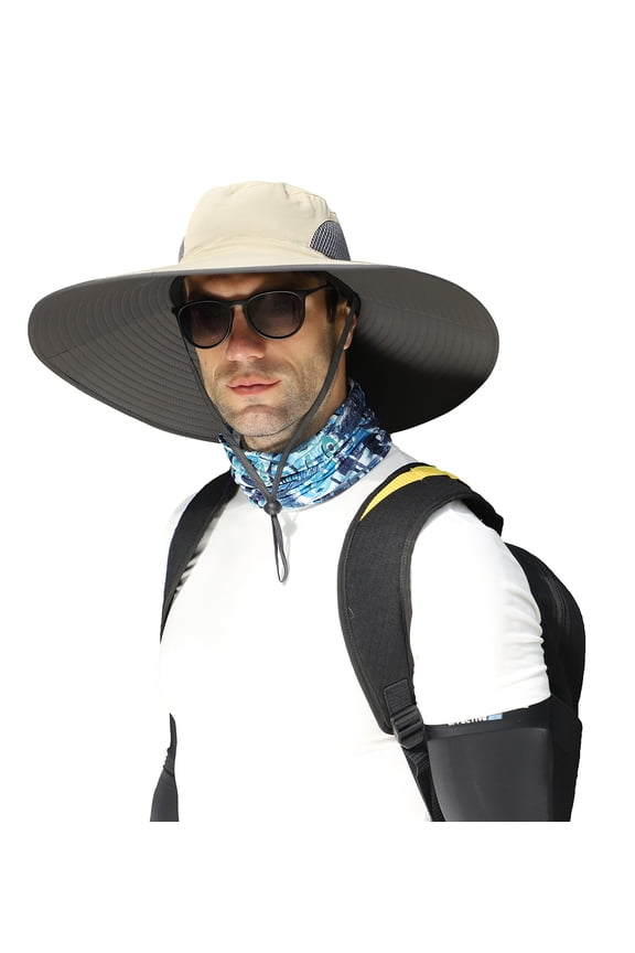 Men's extra large wide-brimmed sun hat Beach hat Waterproof and breathable UV proof UPF50+