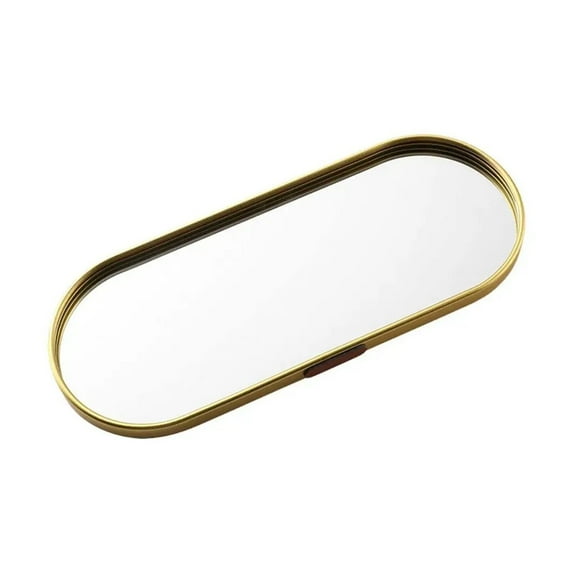 CHUNYAN Mirror Tray Oval Metal Mirror Perfume Tray Elegant Bathroom Organizer Tray Decorative Mirrored Tray For Makeup bedroom decor