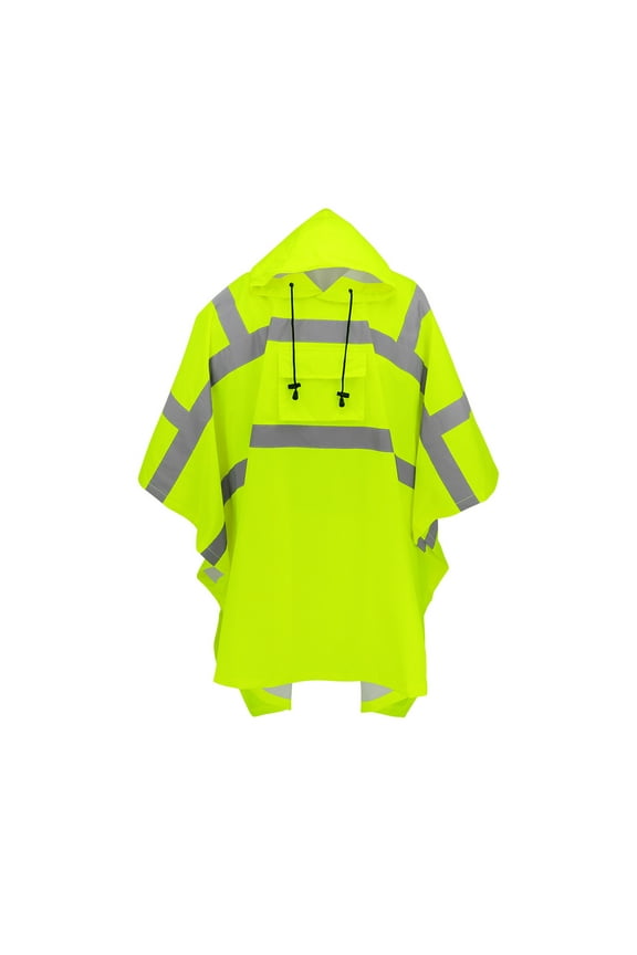 Multifunctional raincoat with reflective strips, fluorescent yellow, children's adult raincoat