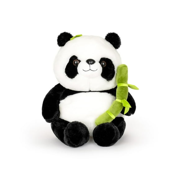 CHUNYAN Panda plush toys, cute panda dolls holding bamboo, holiday gifts