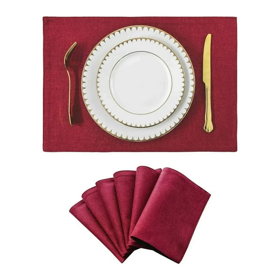CHUNYAN Placemats by Home Brilliant Heat Resistant Dining Table Place Mats Cloth Kitchen Table Mats Indoor Outdoor Placemat Light Linen