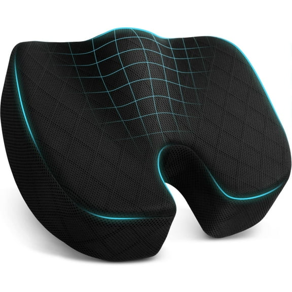 CHUNYAN Seat Cushion - for Office Chair, Car Seat, Airplane, Bleacher - Sciatica & Coccyx Pain Relief Desk Chair Cushion for Long Sitting Office Workers, Car Drivers