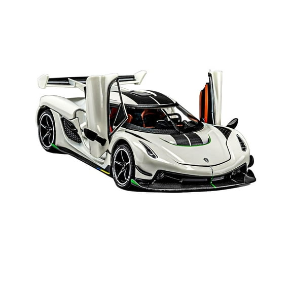 CHUNYAN Toy Cars Model Koenigsegg Jesko 1/24 White Alloy Collectibles Die-cast Vehicles with Sound and Light