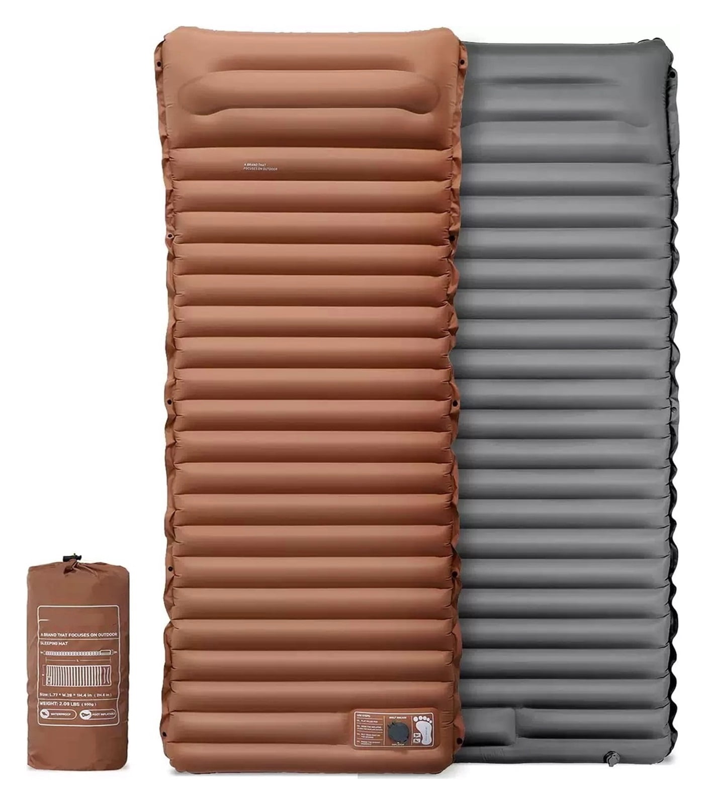 CHUNYAN Ultralight Self-inflating Air Mattress Thicken Sleeping Pad Splicing Inflatable Bed Beach Picnic Mat Camping Tent Air Cushion