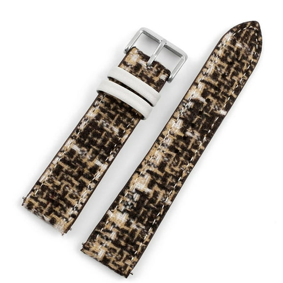 CHUNYAN Vintage Woolen Fabric Leather Watch Band 22mm  Weave Bracelet Quick Release Strap Men Women Wristband Replacement