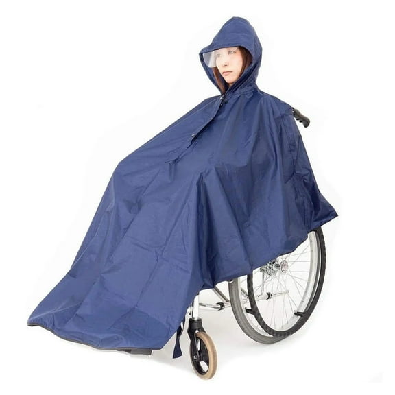 CHUNYAN Wheelchair poncho with brim, foldable portable raincoat, waterproof and reusable