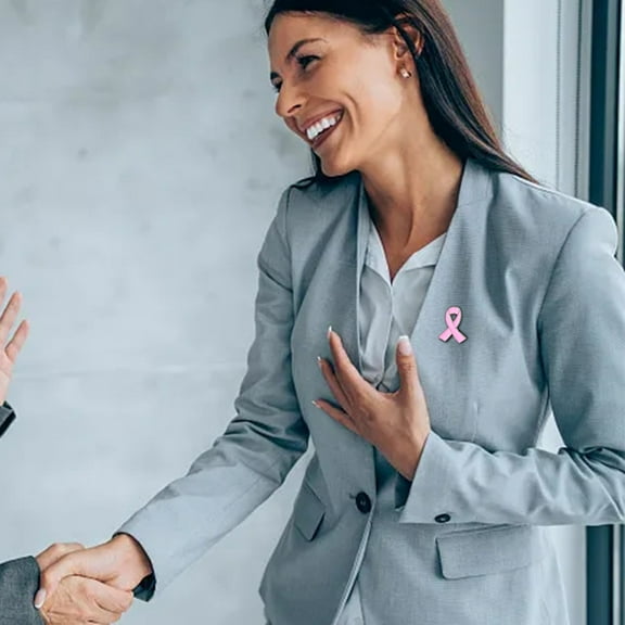 CHUOU 10pcs Cancer Awareness Brooch Lapel Pins Pink Ribbon Lapel Pins Pink Love Ribbon Brooch Prevention Micro Badge Clothing Backpack Accessories