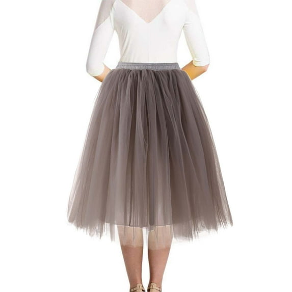 CHUOU Adult A-line Tulle Skirt Bridesmaid Petticoat Tutu for Women