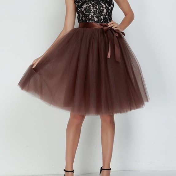 CHUOU Adult A-line Tulle Skirt Bridesmaid Petticoat Tutu for Women