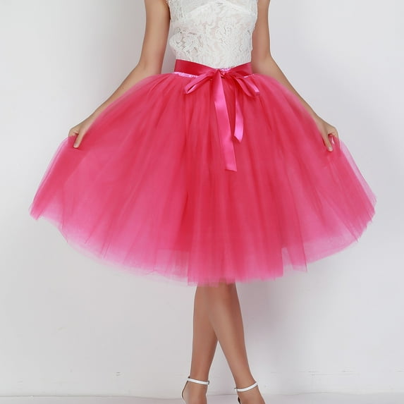 CHUOU Adult A-line Tulle Skirt Bridesmaid Petticoat Tutu for Women