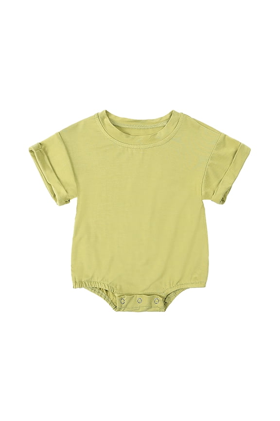 Baby Toddler Boys Girls Short Sleeve Solid Bubble Rompers Jumpsuits,Sizes 3M-24M