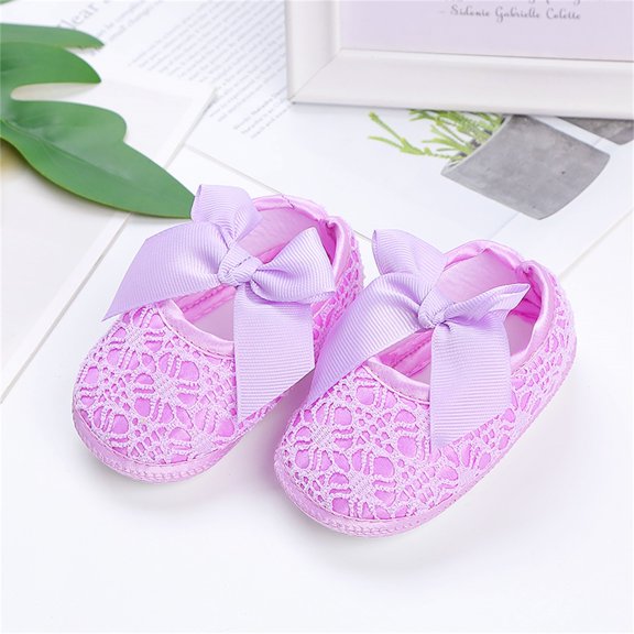 CHUOU Children Toddler Shoes Spring And Summer Girls Floor Sports Shoes Elastic Belt On Ribbon Bow Light And Comfortable