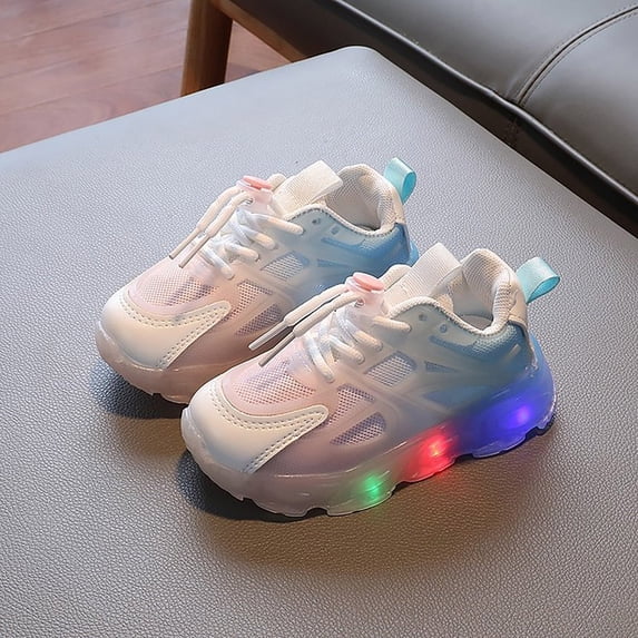 CHUOU Children's Sneakers Color Gradient LED Light Shoes Dad Shoes Lace Up Soft Soles